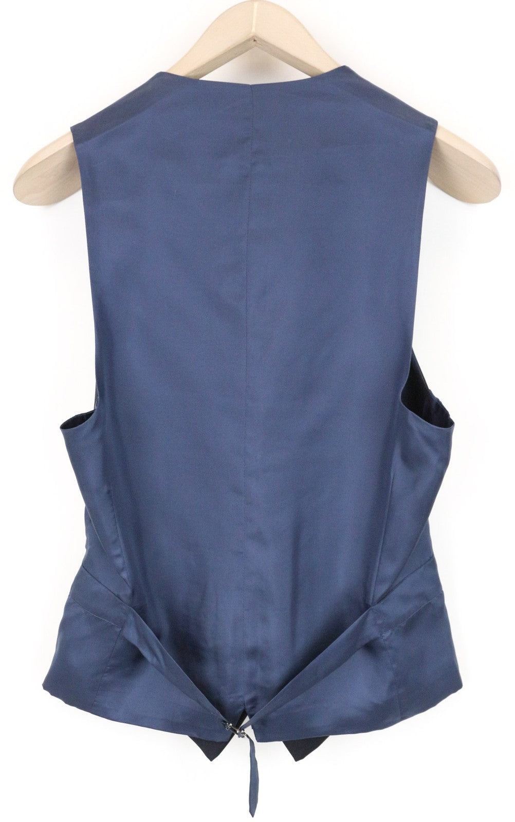 SUITSUPPLY Ferrara vyriška liemenė UK32R grynos vilnos tamsiai mėlyna V formos iškirpte kostiumo liemenė 