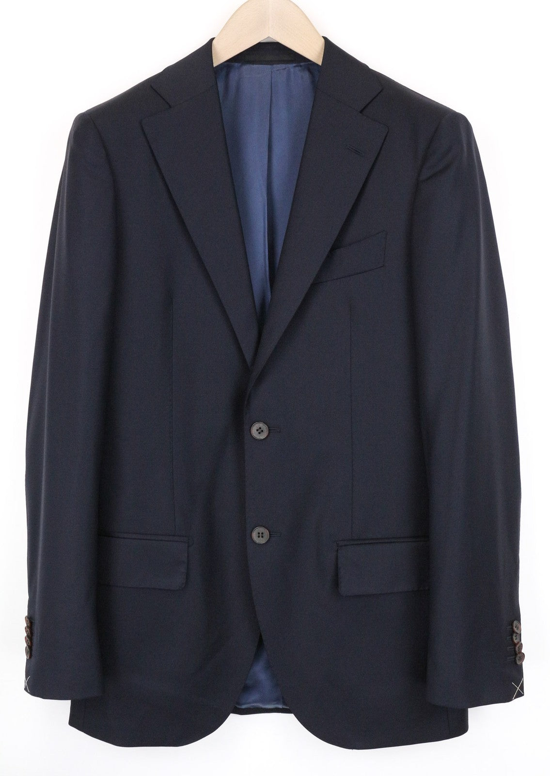 „SUITSUPPLY Lazio“ vyriškas švarkas, UK36L, tamsiai mėlynas, su vilnoniu pamušalu, klasikinis, vienaeilis 