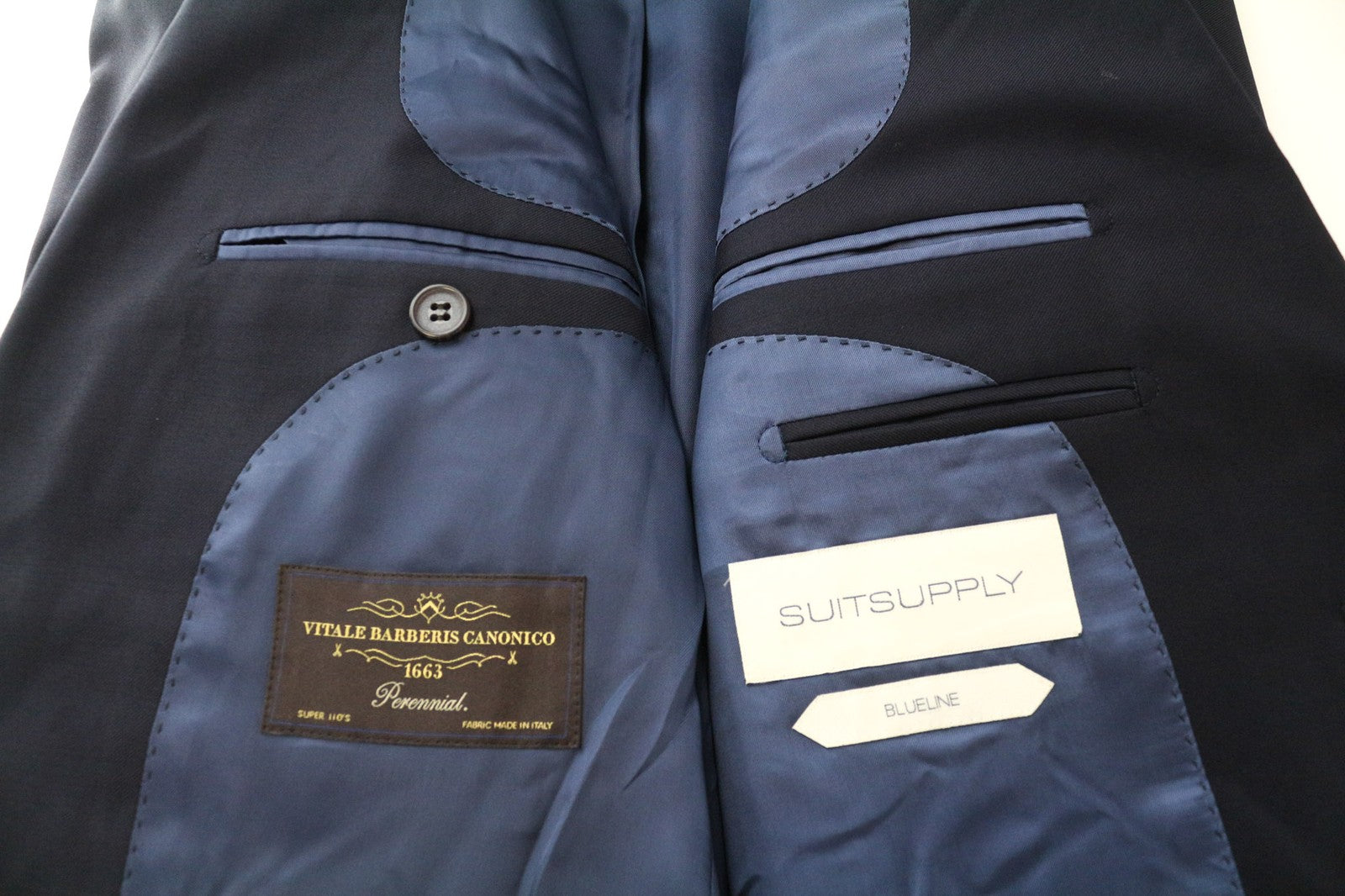 SUITSUPPLY Lazio Men's Blazer UK36L Navy Wool Lined Classic Single-Breasted