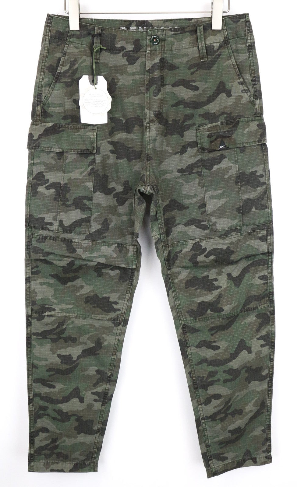 DENHAM Nato Men's Cargo Trousers W29/L34 Green Camouflage Pure Cotton