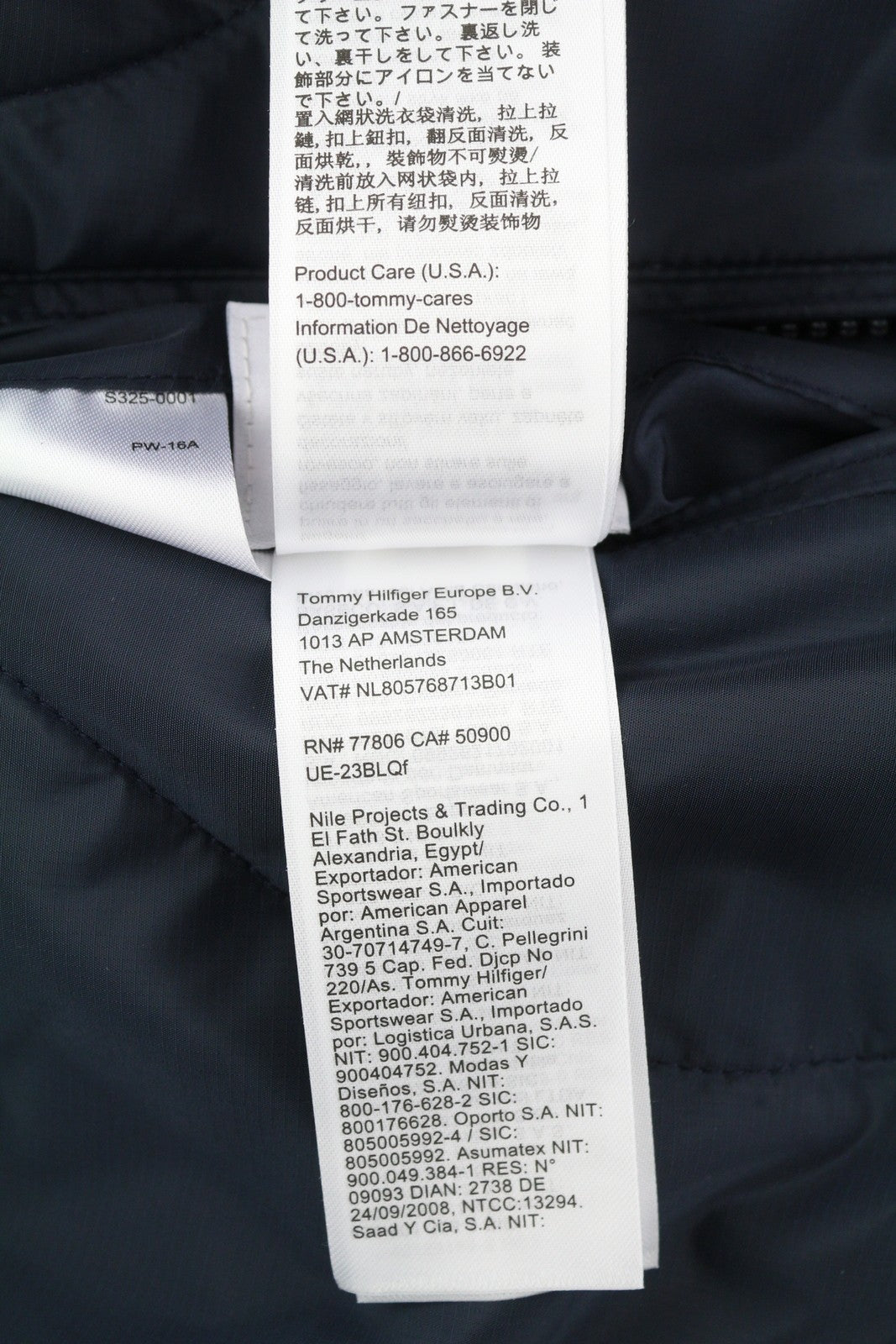 TOMMY HILFIGER Reversible Quilted Men Jacket M Blue Quilted Hooded Logo RRP€239