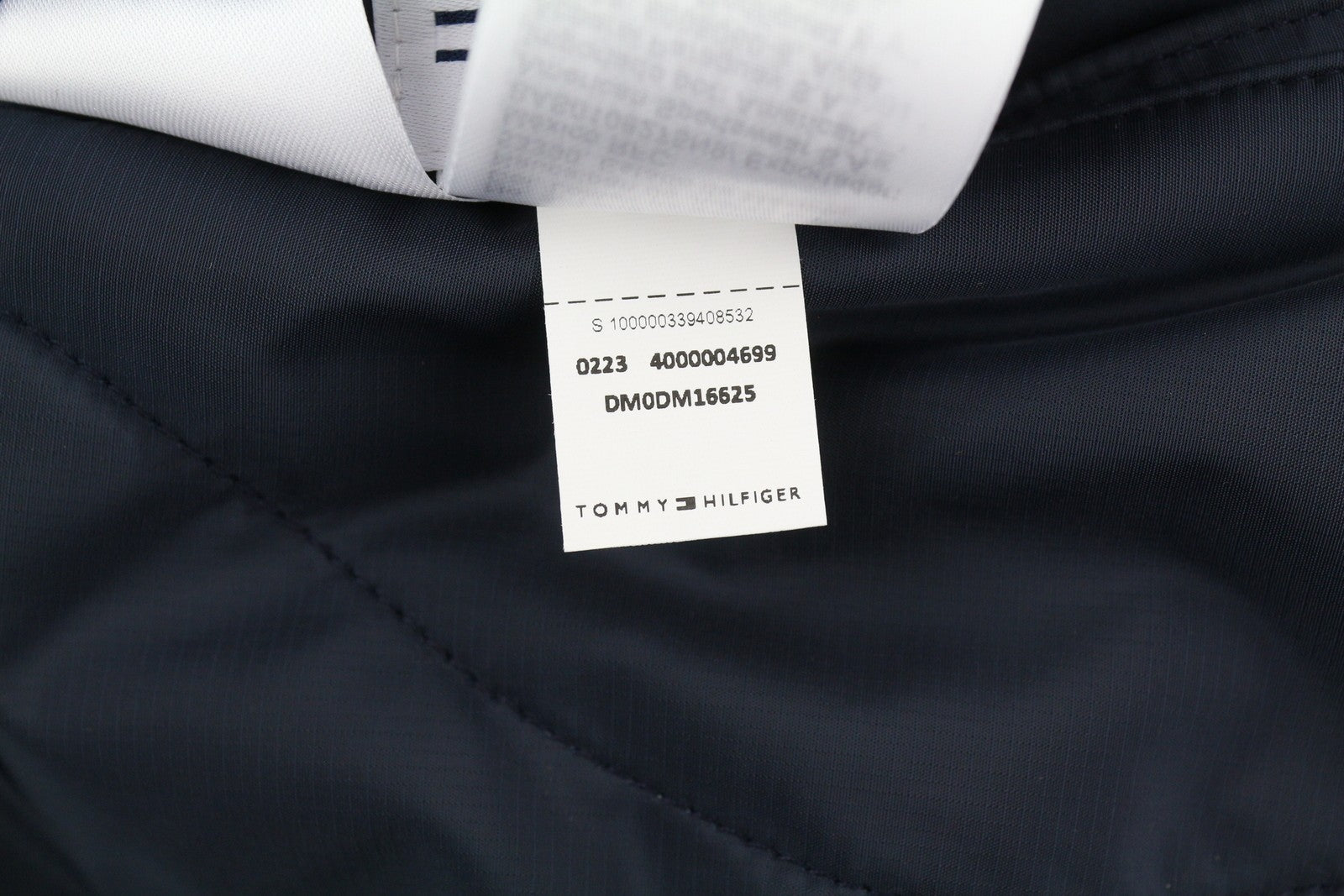 TOMMY HILFIGER Reversible Quilted Men Jacket M Blue Quilted Hooded Logo RRP€239