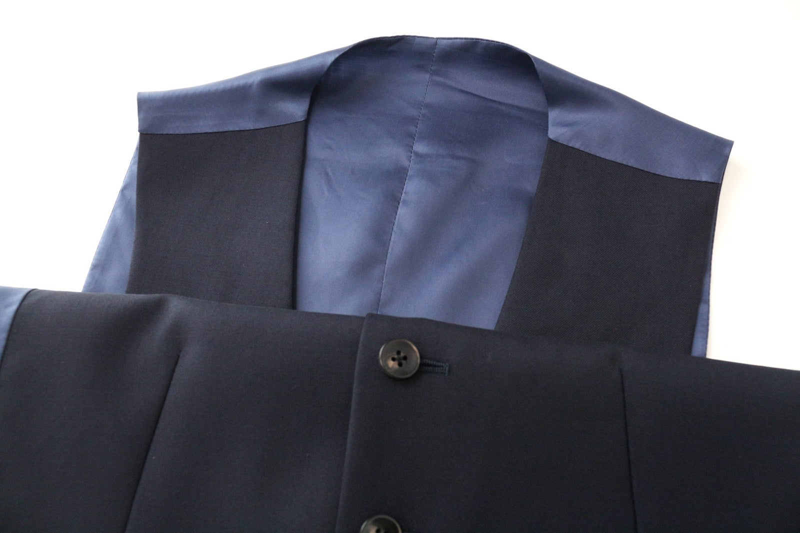 SUITSUPPLY Ferrara Men's Waistcoat UK30R Classic Navy Blue Wool V-Neck Vest