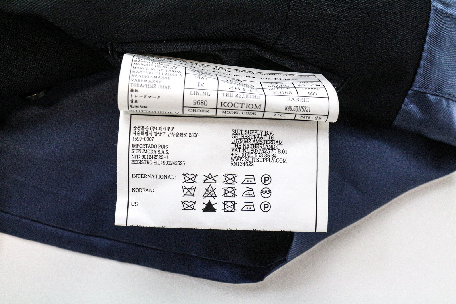 SUITSUPPLY Ferrara Men's Waistcoat UK30R Classic Navy Blue Wool V-Neck Vest