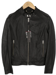 DIESEL R-Lory Women Jacket M Black Lambskin Leather Zip Lightweight RRP€550