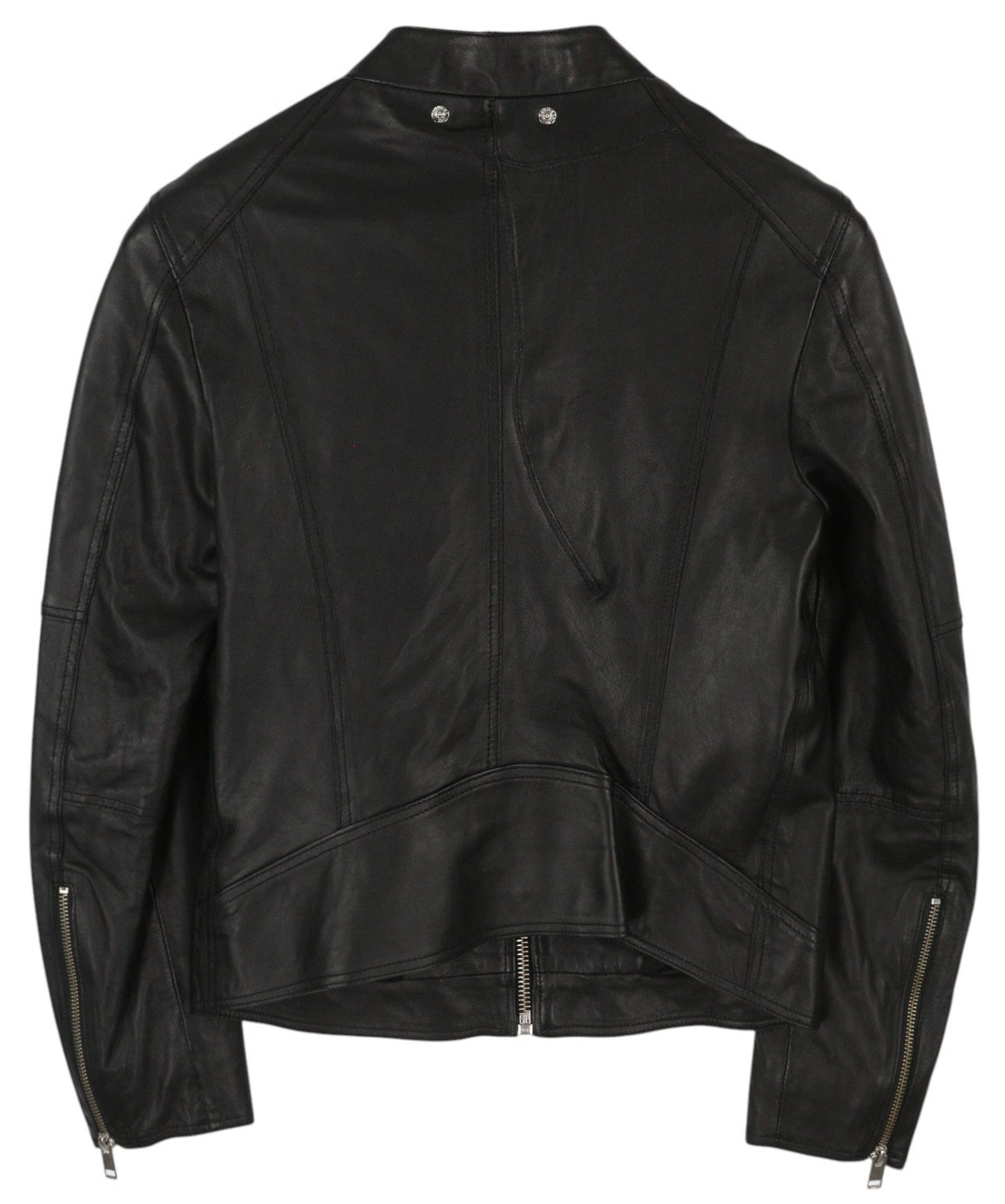 DIESEL R-Lory Women Jacket M Black Lambskin Leather Zip Lightweight RRP€550