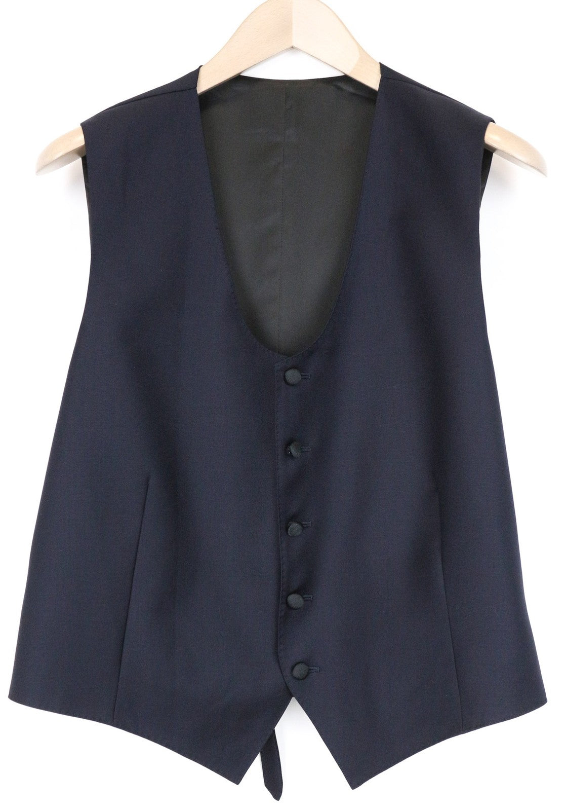 SUITSUPPLY Ferrara Men's Suit UK42S Wool Navy Blue 2-Piece Suit with Waistcoat