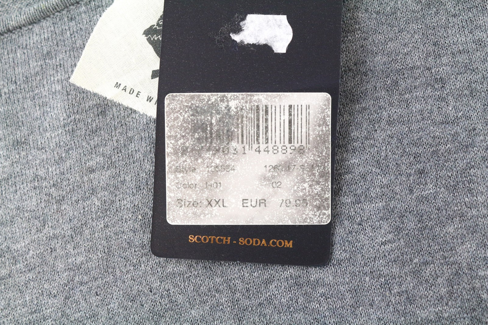 SCOTCH & SODA Ams Couture Men's Sweatshirt 2XL Grey Long Sleeve Cotton Cashmere