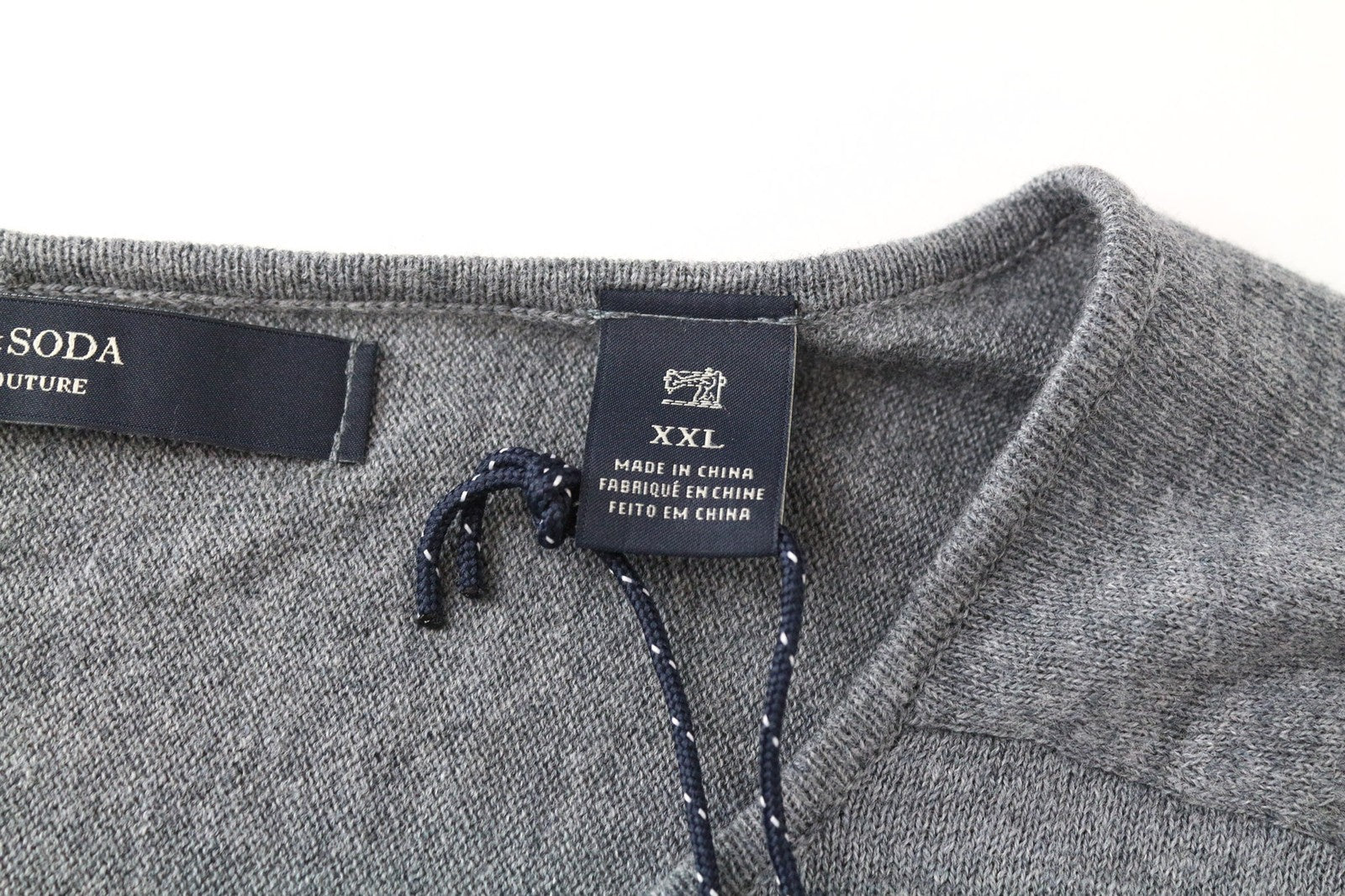 SCOTCH & SODA Ams Couture Men's Sweatshirt 2XL Grey Long Sleeve Cotton Cashmere