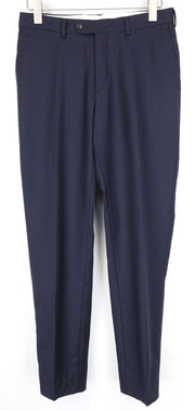 SUITSUPPLY Brescia Men's Pants UK36R Blue Wool Pleated Front Slim Formal Lined