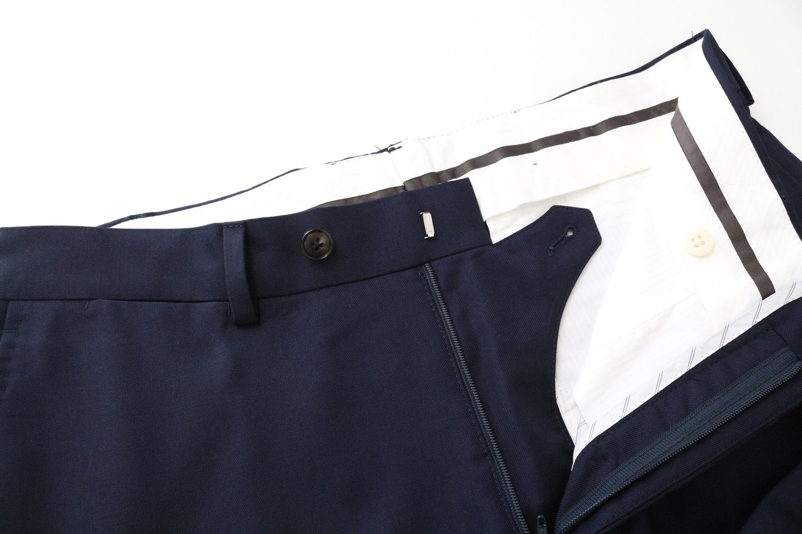 SUITSUPPLY Brescia Men's Pants UK36R Blue Wool Pleated Front Slim Formal Lined