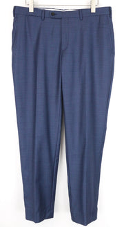 SUITSUPPLY Sienna Men's Pants UK44R Blue Wool Pleated Classic Cut Lined Formal