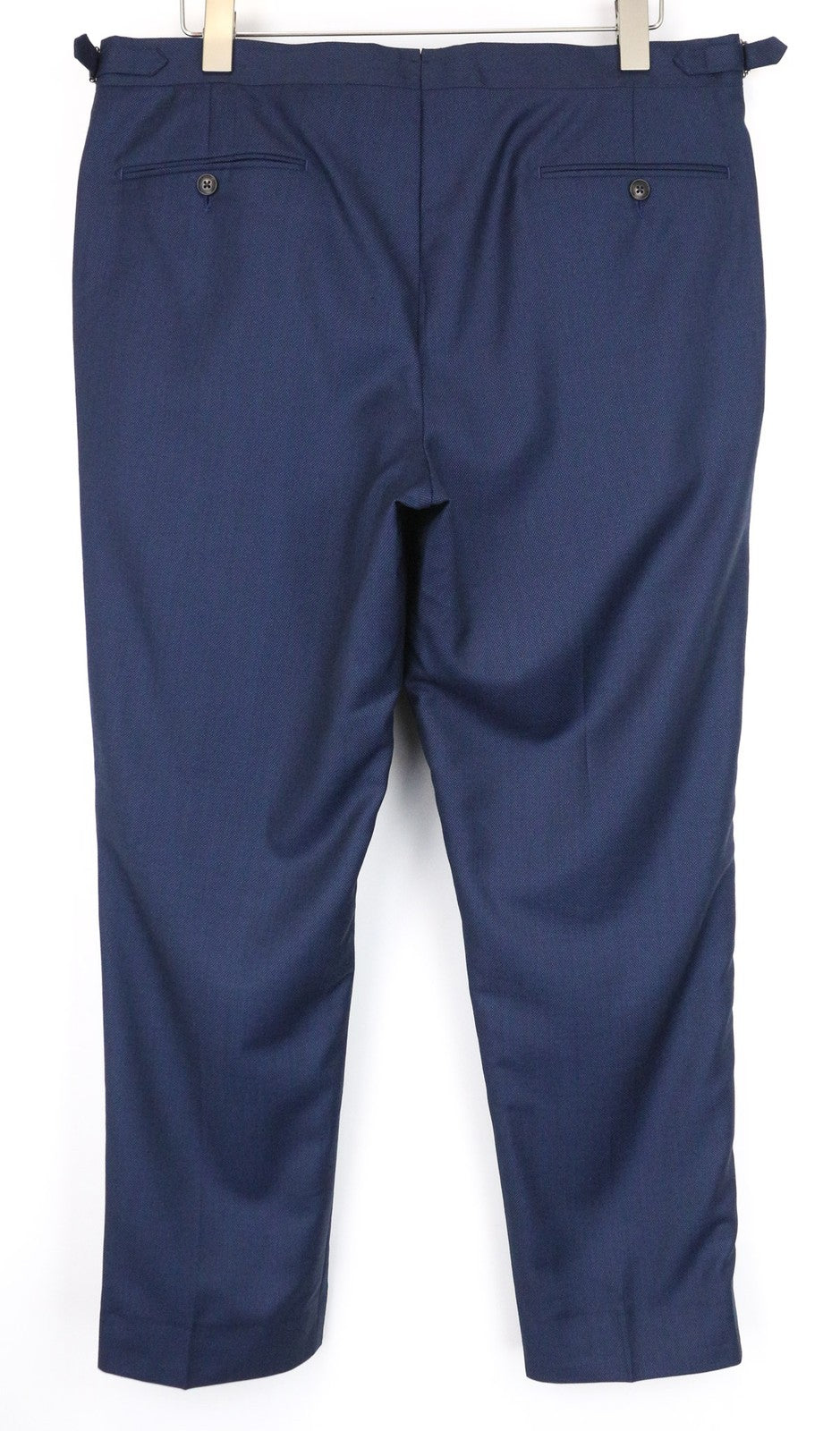 SUITSUPPLY Brescia Men's Pants UK36S Blue Wool Pleated Slim Fit Side Adjusted