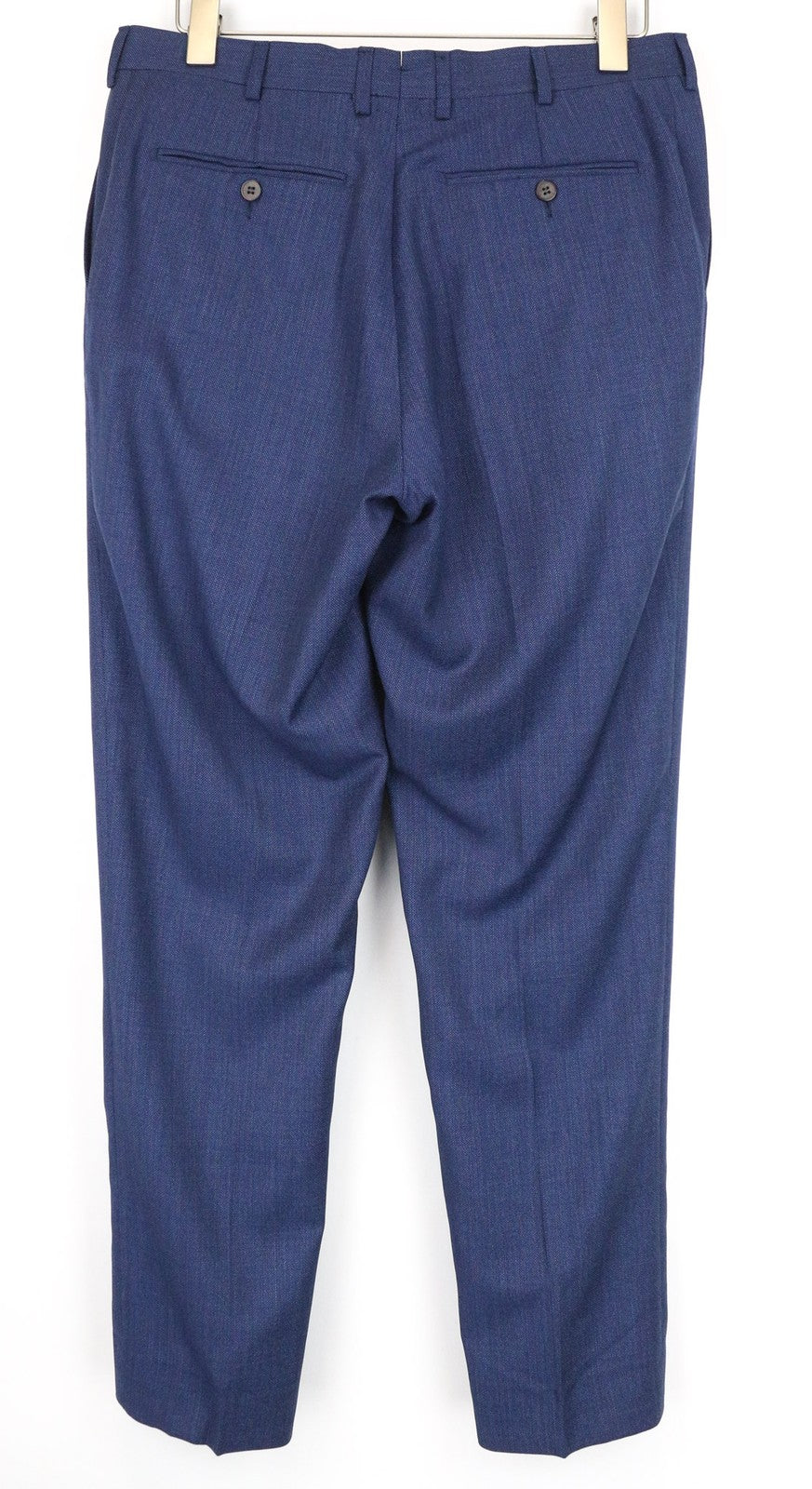 SUITSUPPLY Brescia Men's Trousers UK42 Blue Pleated Wool Blend Classic Formal