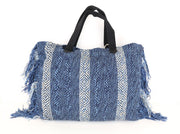 SCOTCH & SODA Ams Blauw Women's Bag OS Blue Pattern Casual Tote Tassels Handle