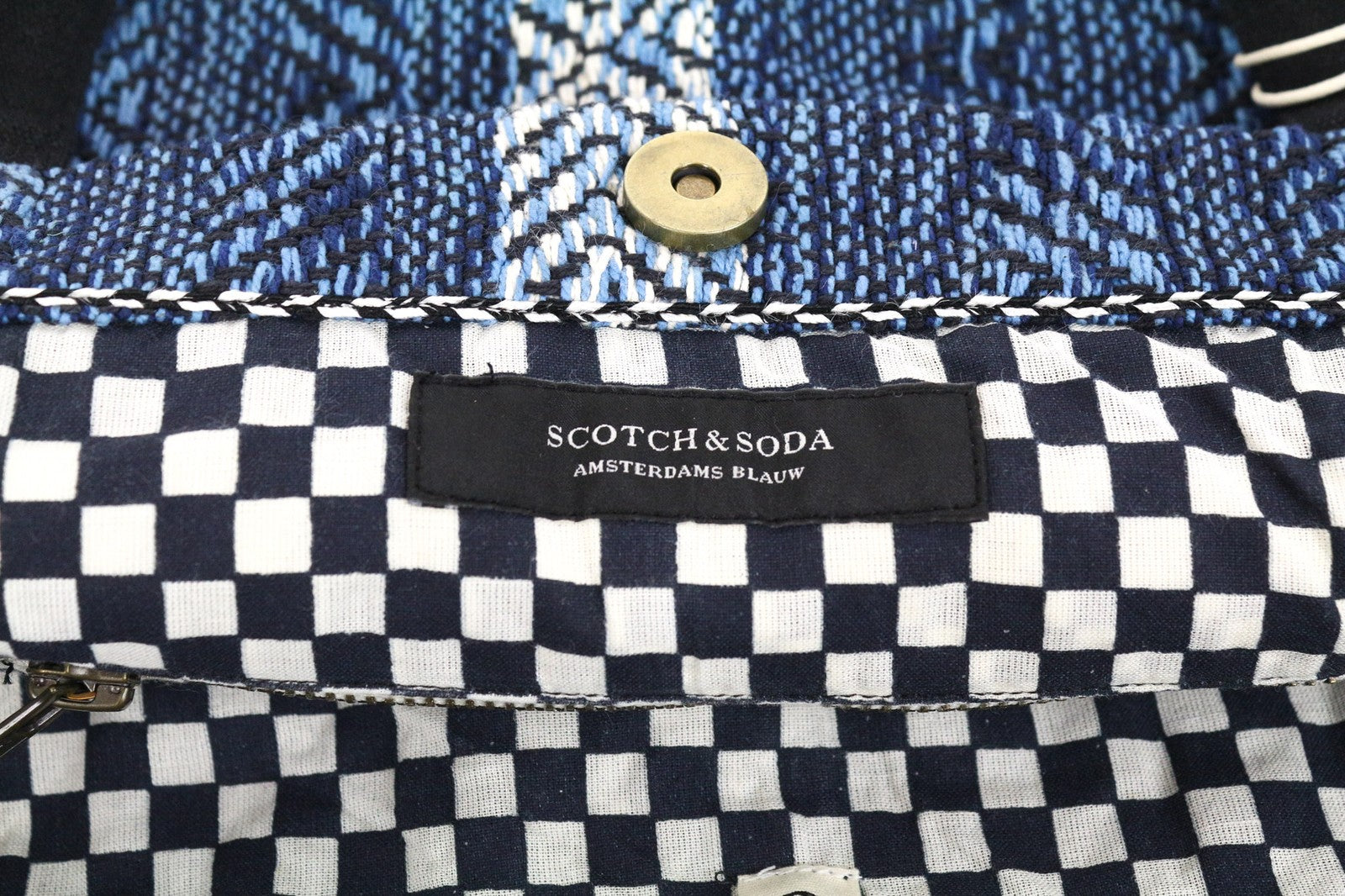 SCOTCH & SODA Ams Blauw Women's Bag OS Blue Pattern Casual Tote Tassels Handle