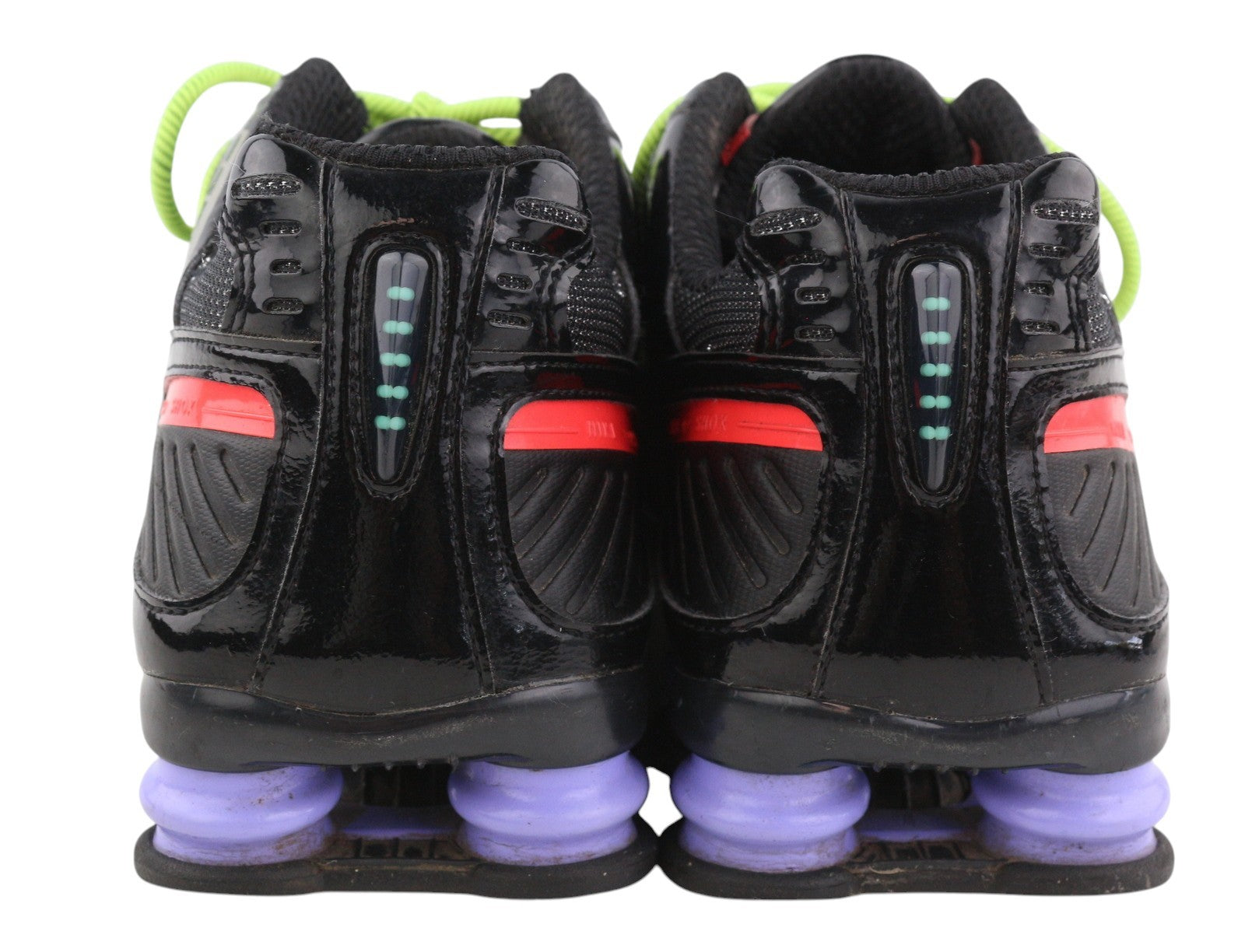 NIKE Shox Men Sneakers EU42.5 Black Low Top Lace Up Almond Toe Sports Trainers