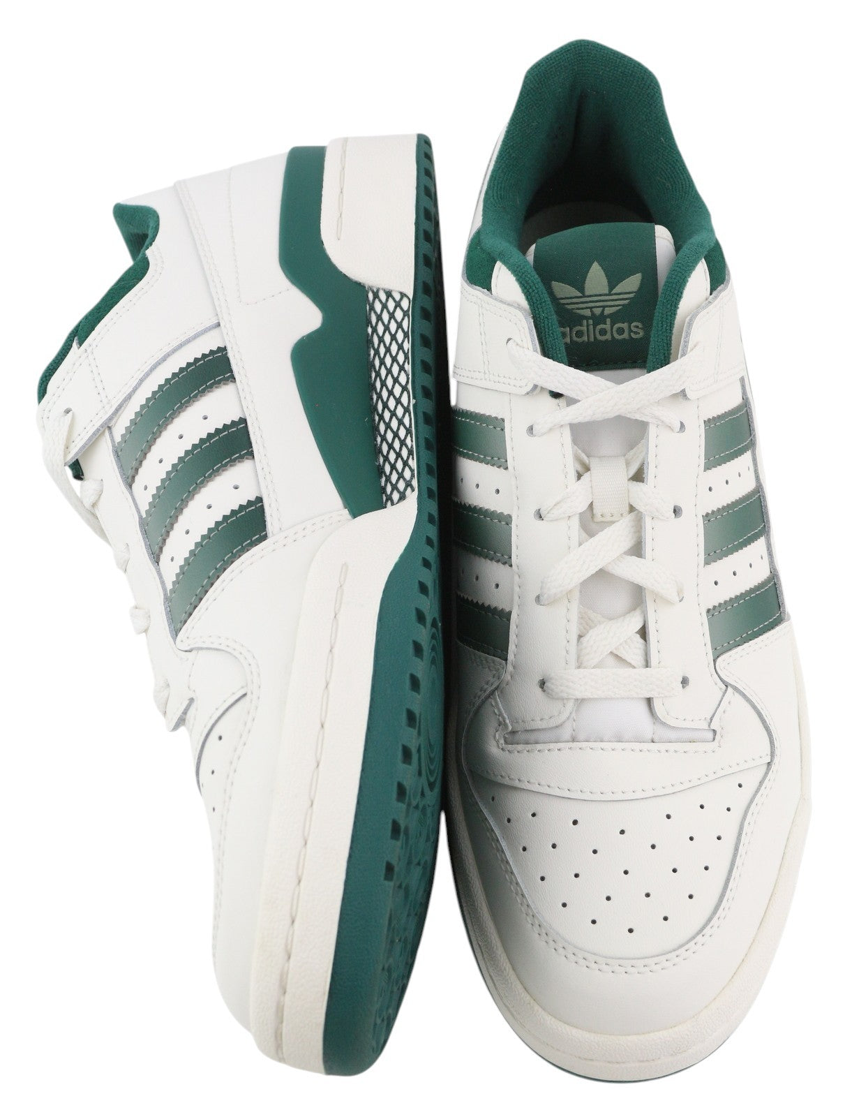 ADIDAS Forum Men Sneakers EU45.5 White Leather Low Top Laced Trainers RRP€120