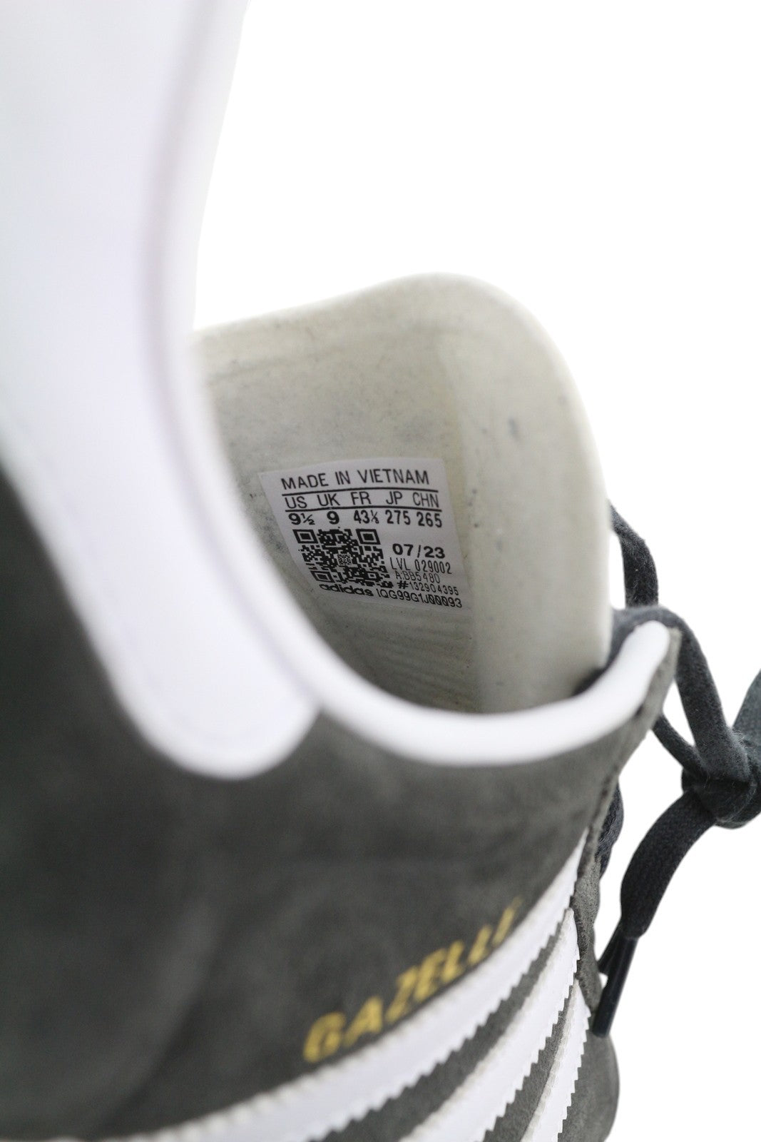 ADIDAS Gazelle Men Sneakers EU43.5 Grey Suede Leather Low Top Lace Up Trainers