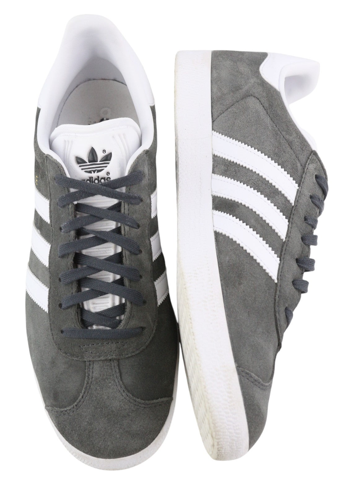 ADIDAS Gazelle Men Sneakers EU43.5 Grey Suede Leather Low Top Lace Up Trainers
