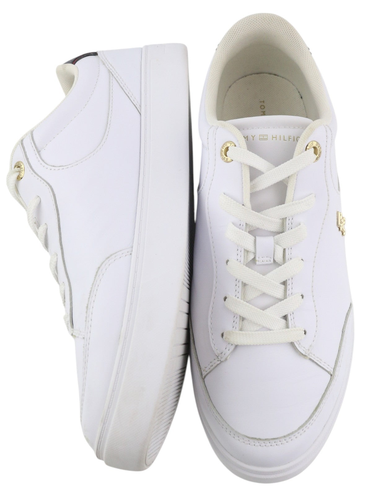 TOMMY HILFIGER Essential Court Men Sneakers EU42 White Leather Low Top RRP€119