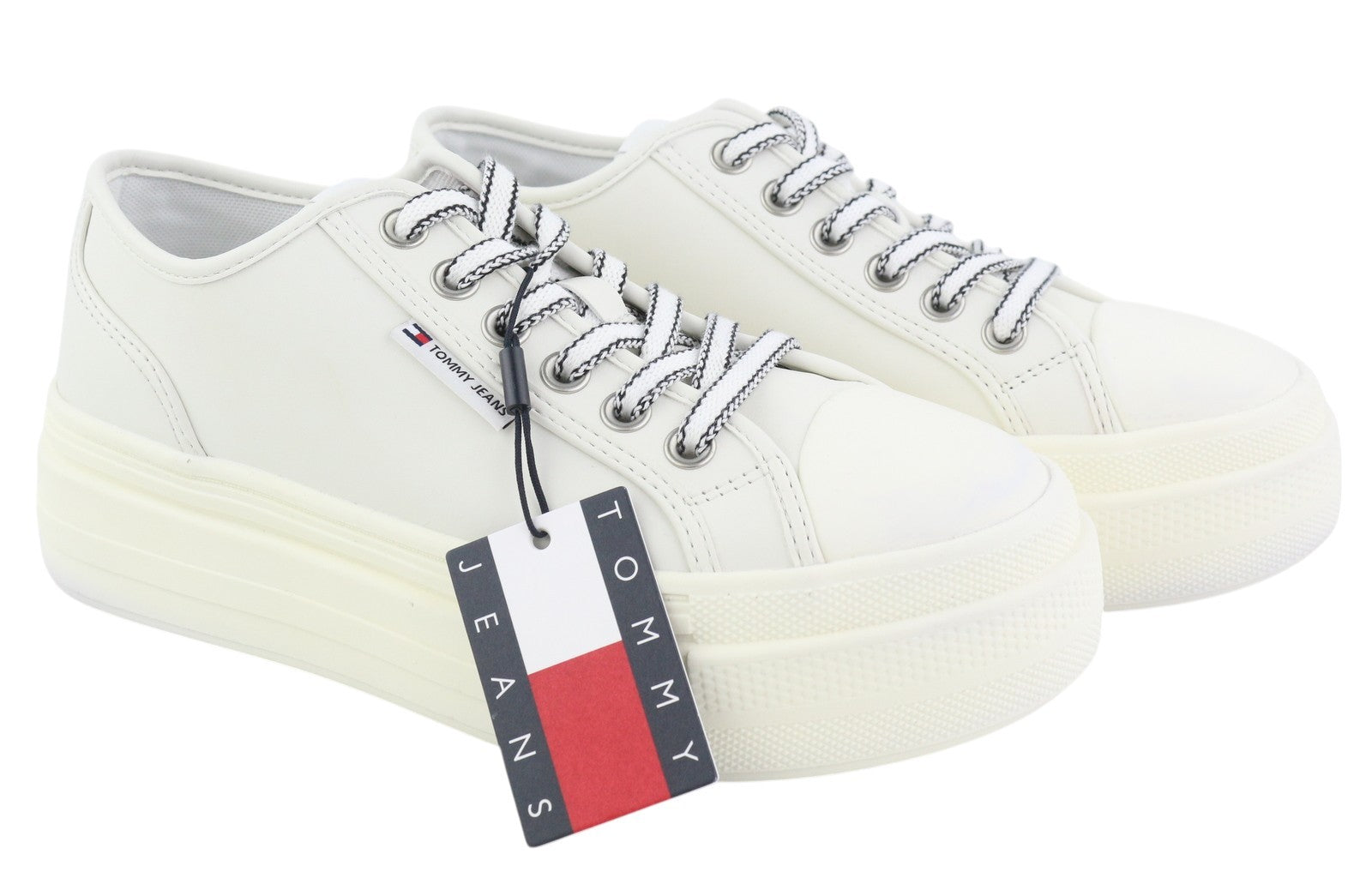 TOMMY HILFIGER Foxing Vulc LC Leather Women Sneakers EU39 Platform Sole RRP€119