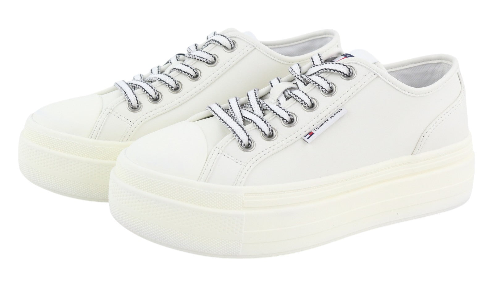 TOMMY HILFIGER Foxing Vulc LC Leather Women Sneakers EU39 Platform Sole RRP€119