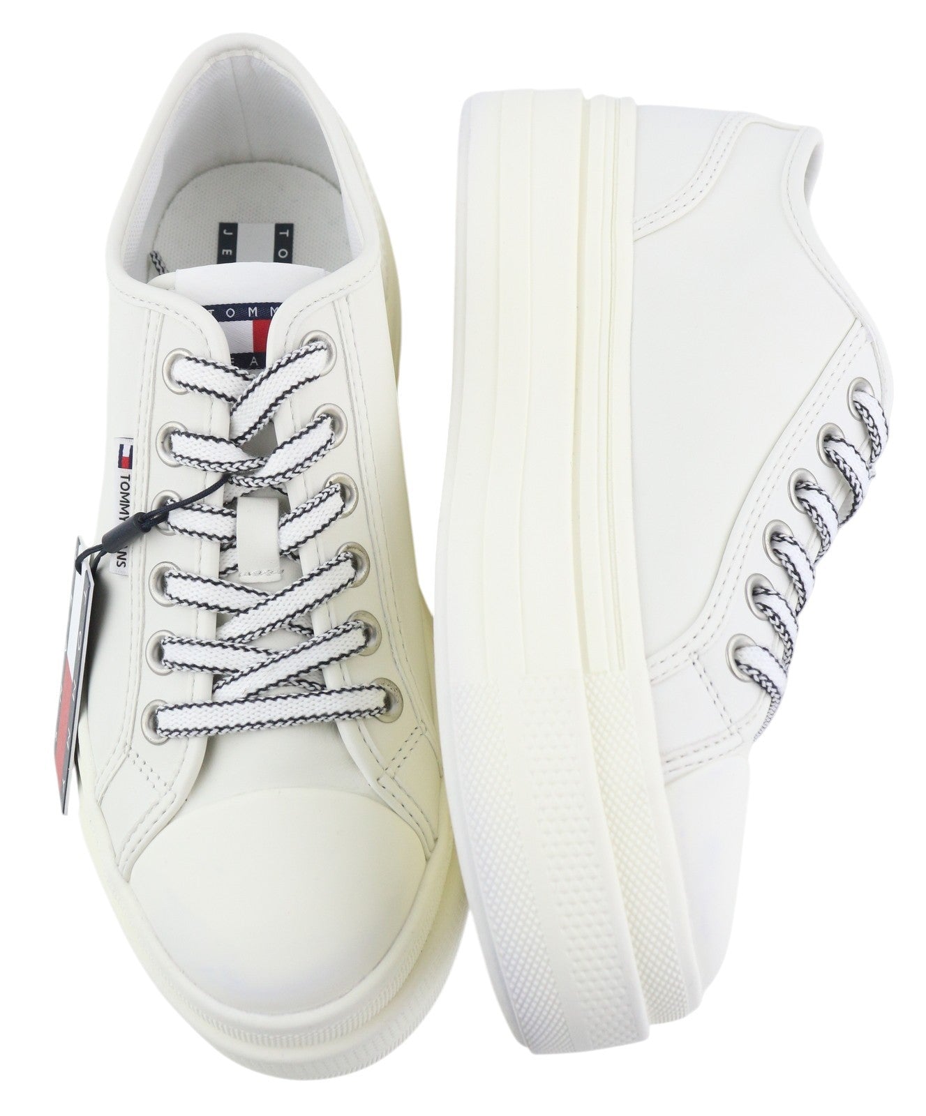 TOMMY HILFIGER Foxing Vulc LC Leather Women Sneakers EU39 Platform Sole RRP€119
