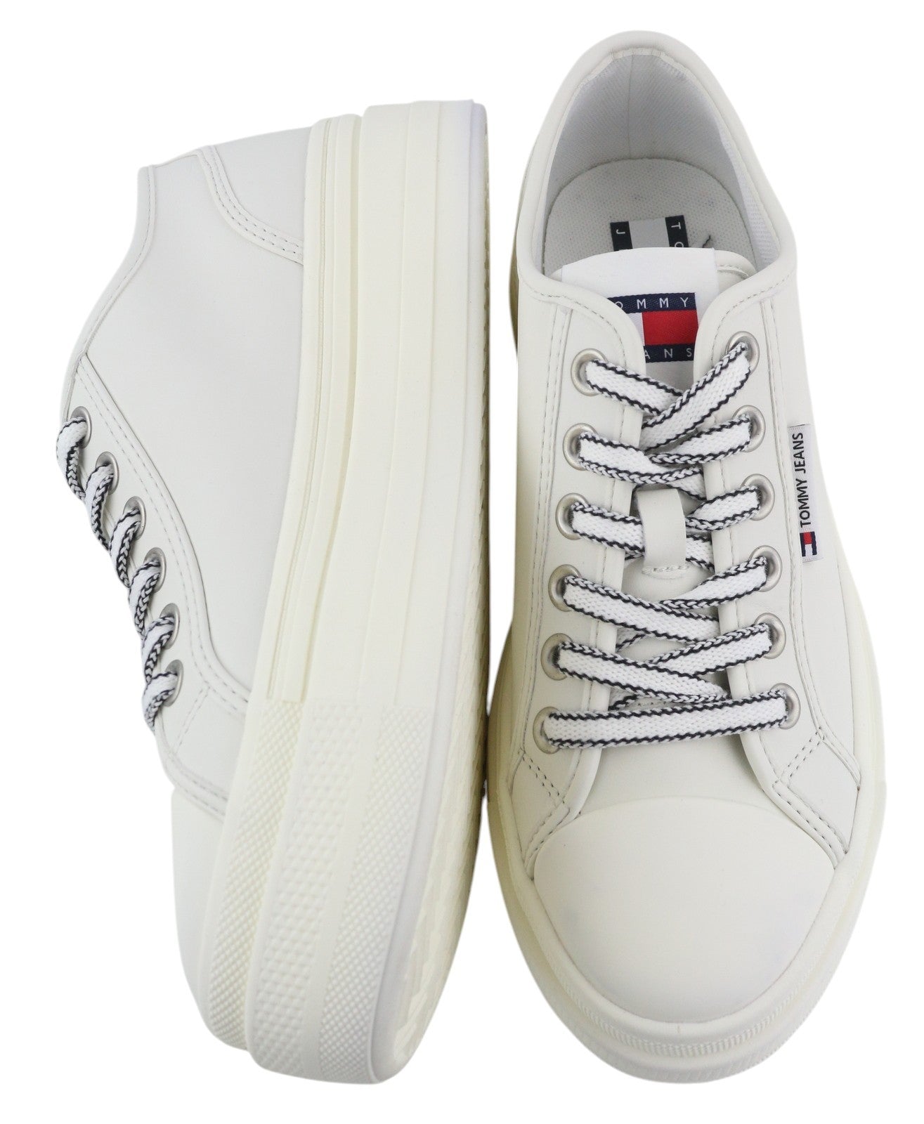 TOMMY HILFIGER Foxing Vulc LC Leather Women Sneakers EU39 Platform Sole RRP€119