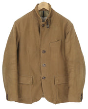 MONCLER Men Jacket XL Vintage Brown Full Zip Buttoned Down Filled High Neck