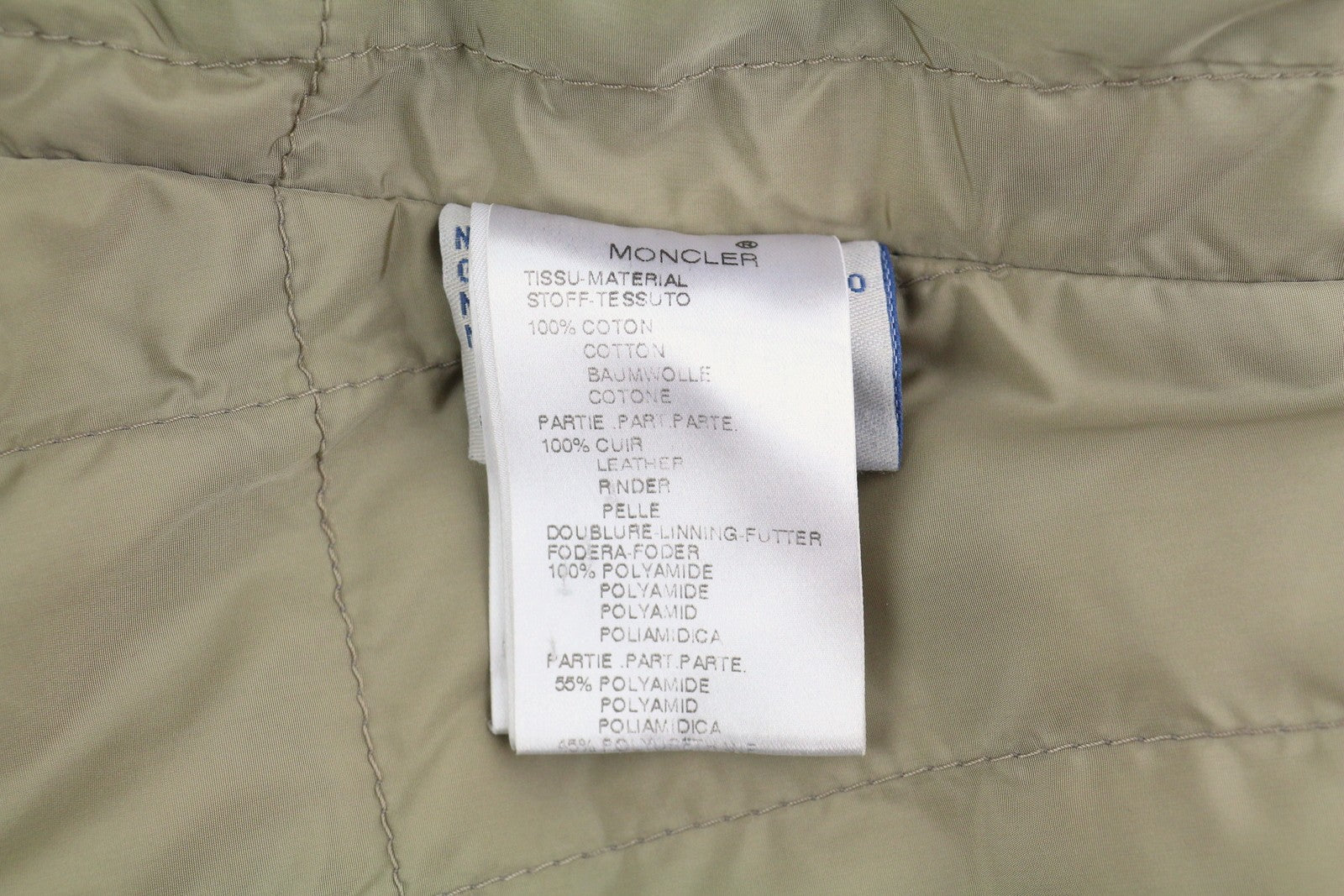 MONCLER Men Jacket XL Vintage Brown Full Zip Buttoned Down Filled High Neck