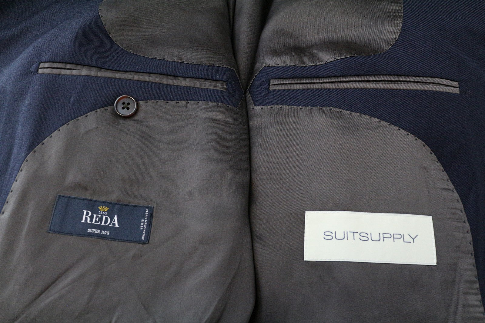 SUITSUPPLY La Spalla Men's Blazer UK56R Navy Slim Fit Melange S110s Wool Twill