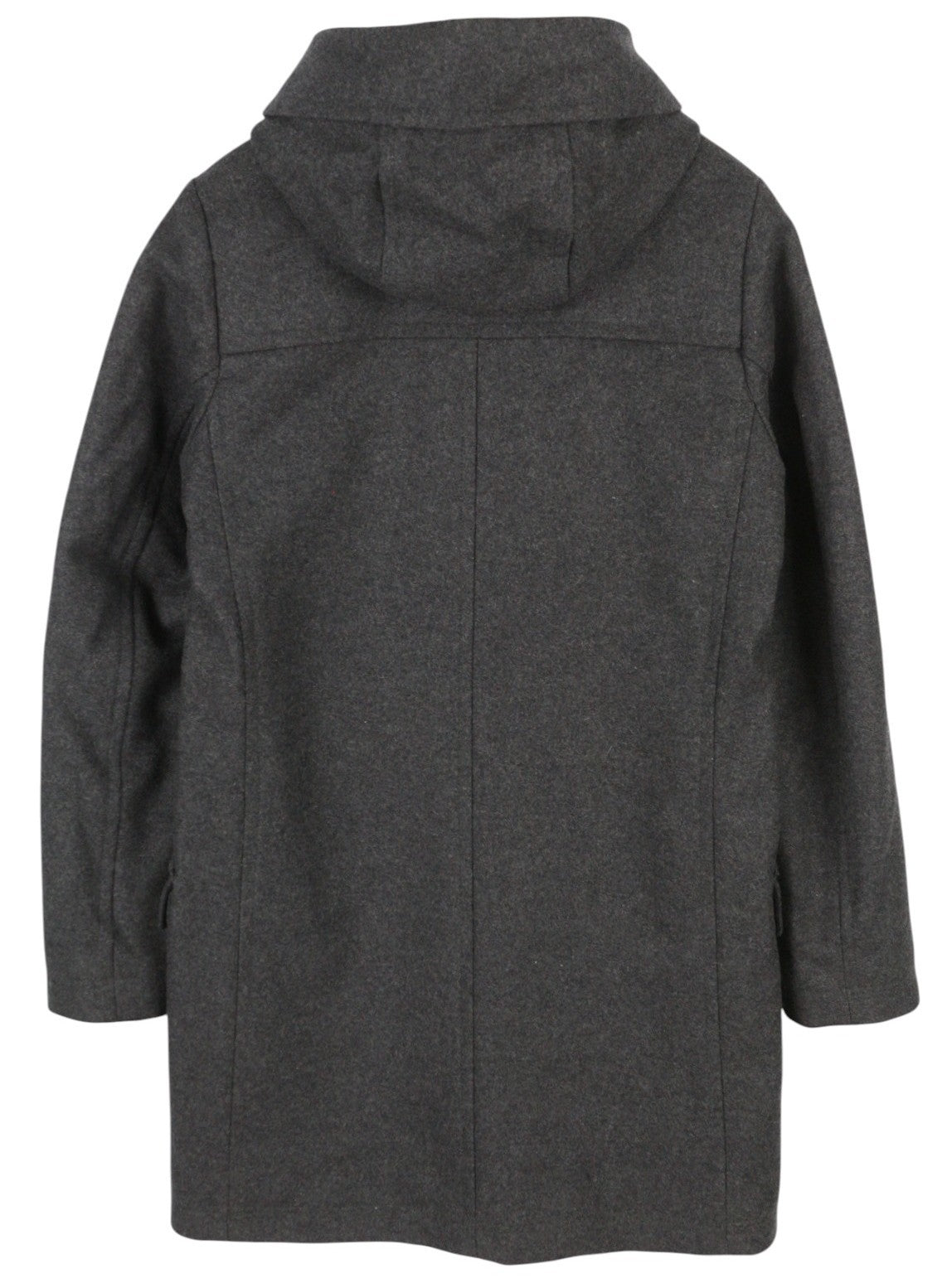 PEAK PERFORMANCE Duffle Women Coat M Melange Grey Wool Blend Toggles Hooded