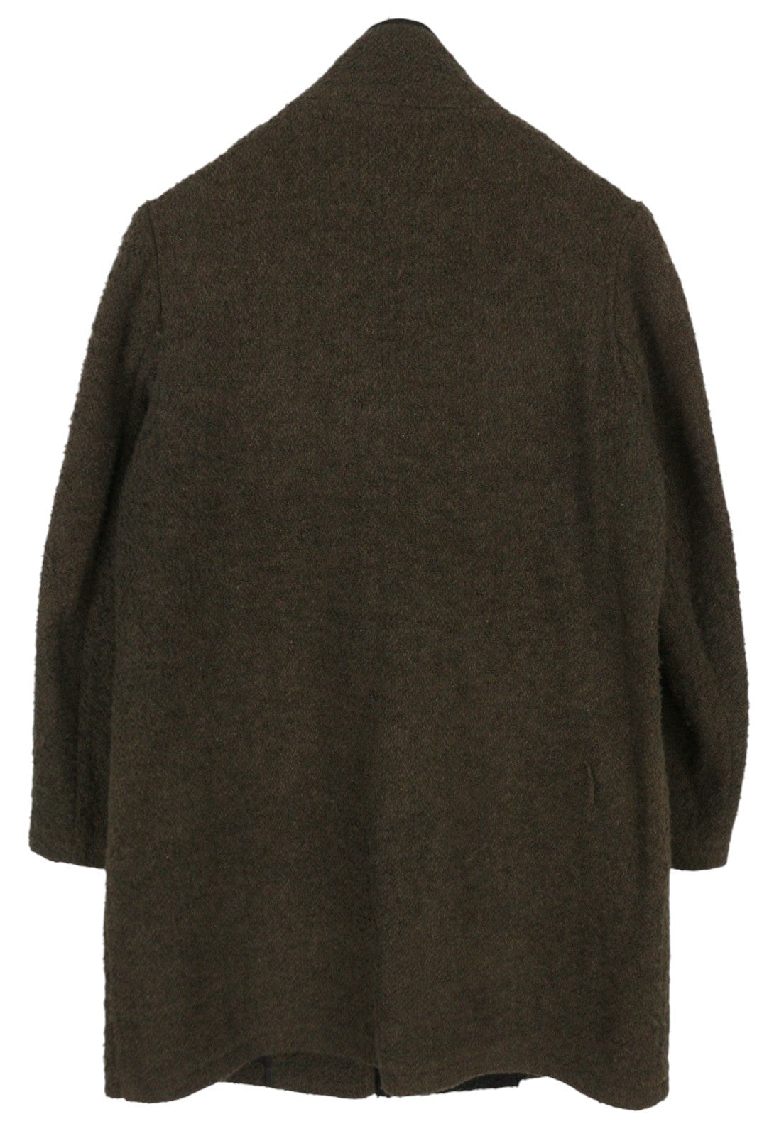 MAISON SCOTCH Women Coat XL Brown Wool Blend Buttoned Unlined Logo Mid-Length