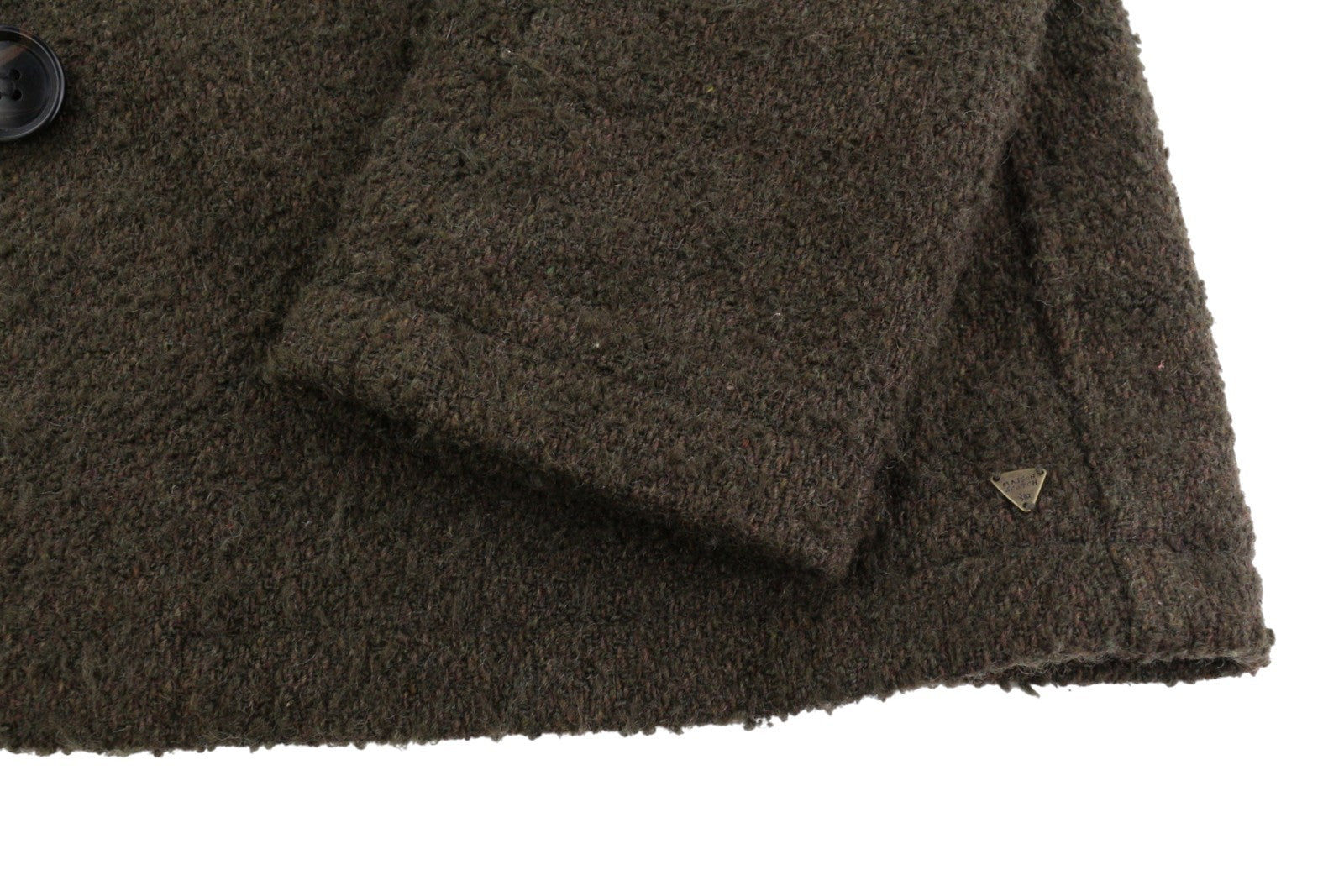 MAISON SCOTCH Women Coat XL Brown Wool Blend Buttoned Unlined Logo Mid-Length