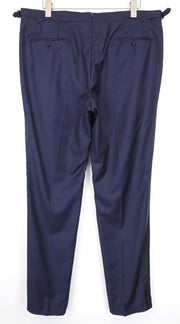 SUITSUPPLY Brescia Tux Men's Pants UK46R Blue Slim Wool Melange Flat-Front Dress