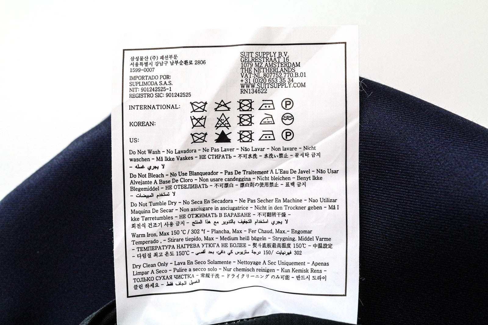 SUITSUPPLY Brescia Tux Men's Pants UK46R Blue Slim Wool Melange Flat-Front Dress