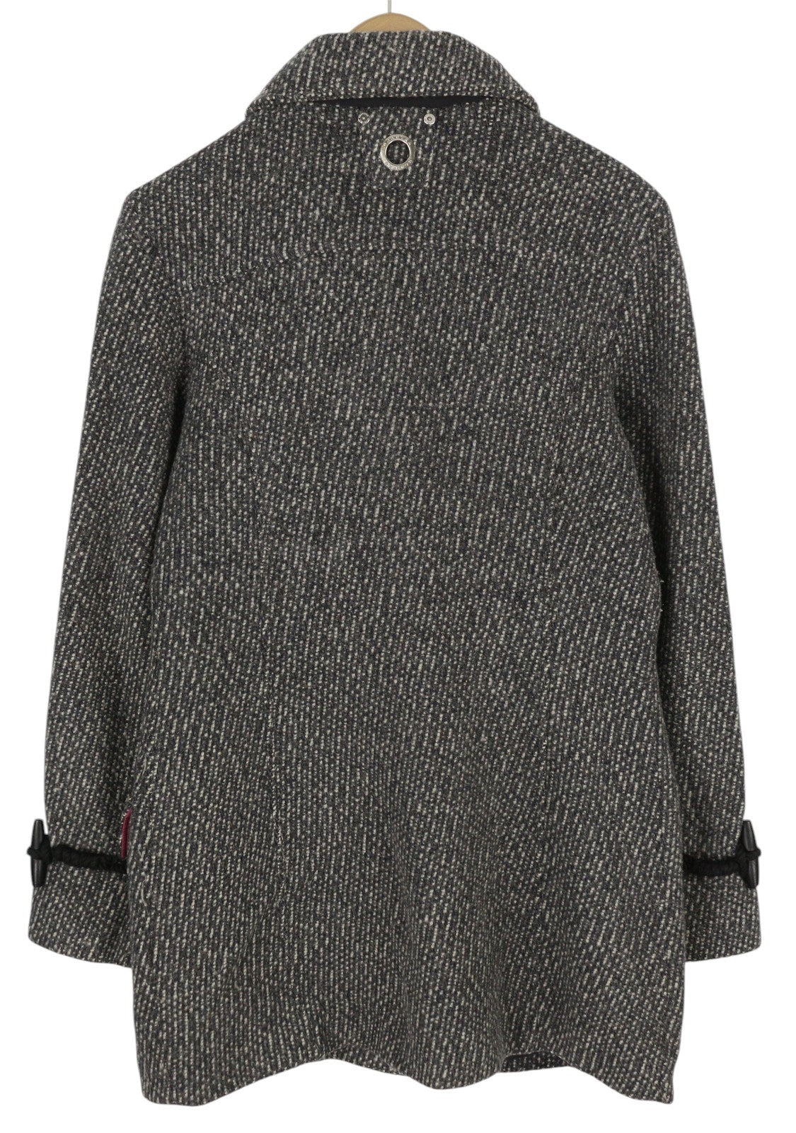 GAASTRA Women Coat M Melange Gery Toggles Wool Blend High Neck Logo Mid-Length