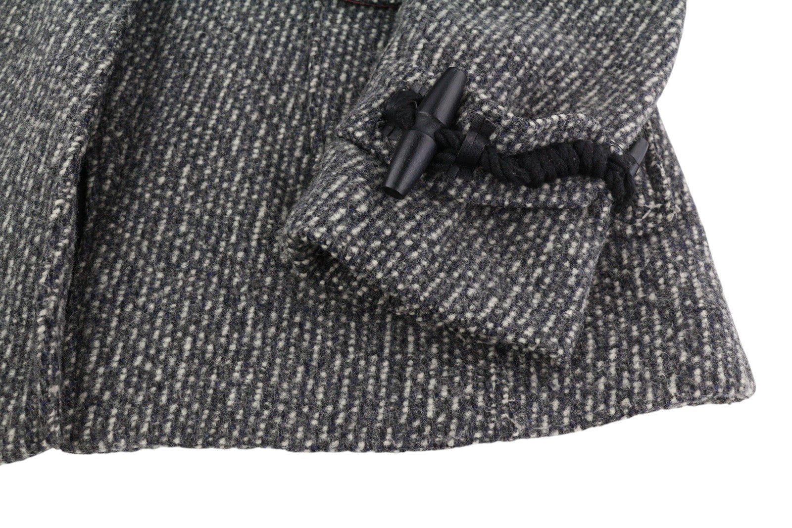 GAASTRA Women Coat M Melange Gery Toggles Wool Blend High Neck Logo Mid-Length