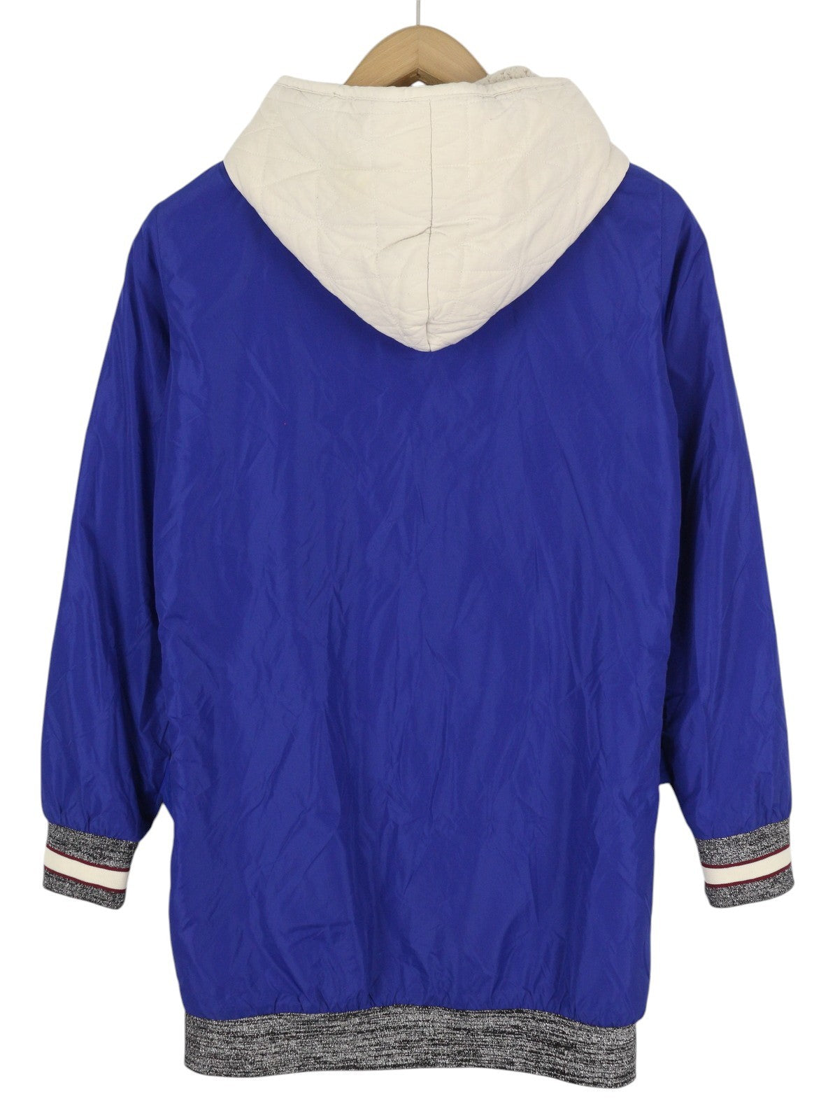 MAISON SCOTCH Women Jacket XS Blue Snap Buttons Hooded Long Sleeve Lightweight