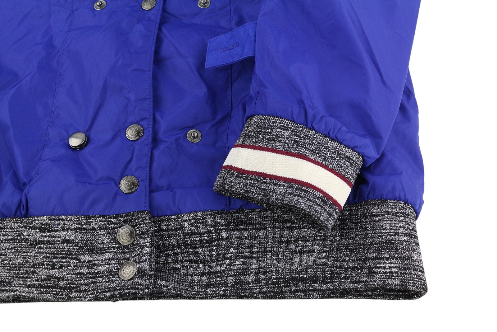 MAISON SCOTCH Women Jacket XS Blue Snap Buttons Hooded Long Sleeve Lightweight