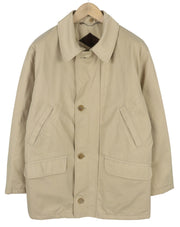 YVES SAINT LAURENT Men Jacket Coat 48 Beige Full Zip Spread Collar Vintage Lined