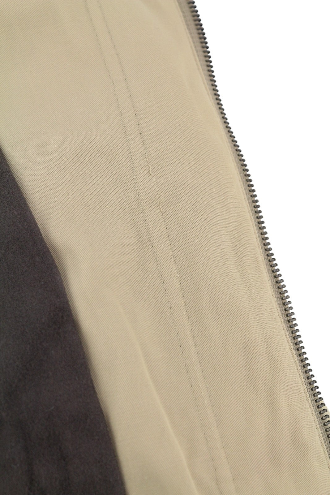 YVES SAINT LAURENT Men Jacket Coat 48 Beige Full Zip Spread Collar Vintage Lined