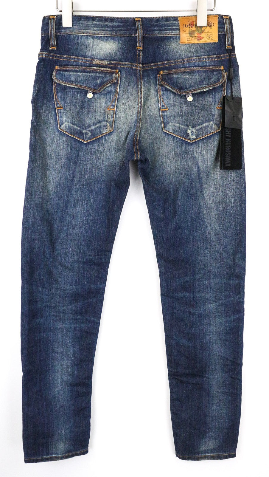 TAKESHY KUROSAWA TK08 Bart Patt Men's Jeans W32 Blue Distressed Skinny Fit