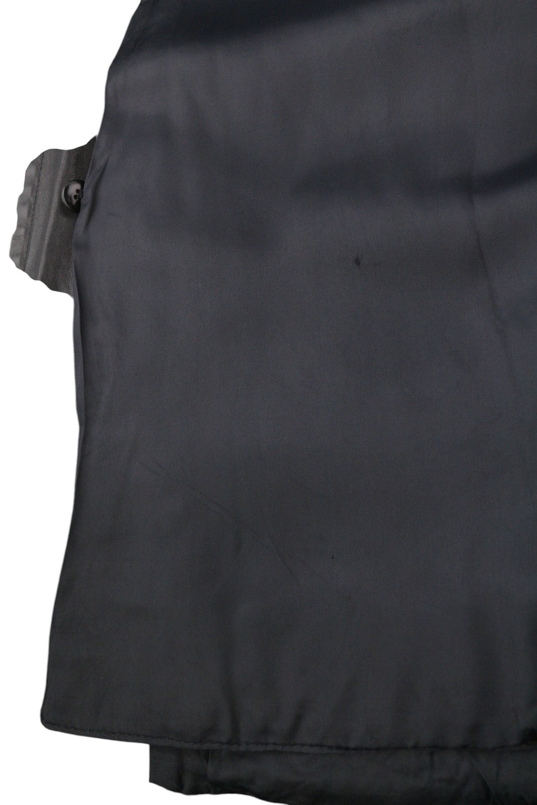 MARINA RINALDI Women Jacket ~M Vintage Black Real Leather Remove Lining Mid Coat