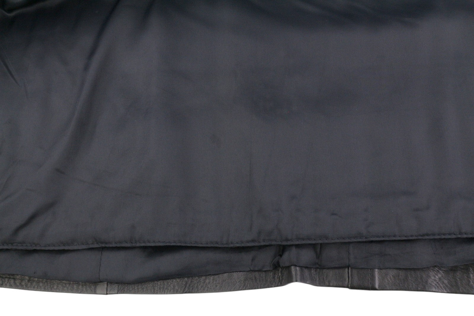 MARINA RINALDI Women Jacket ~M Vintage Black Real Leather Remove Lining Mid Coat