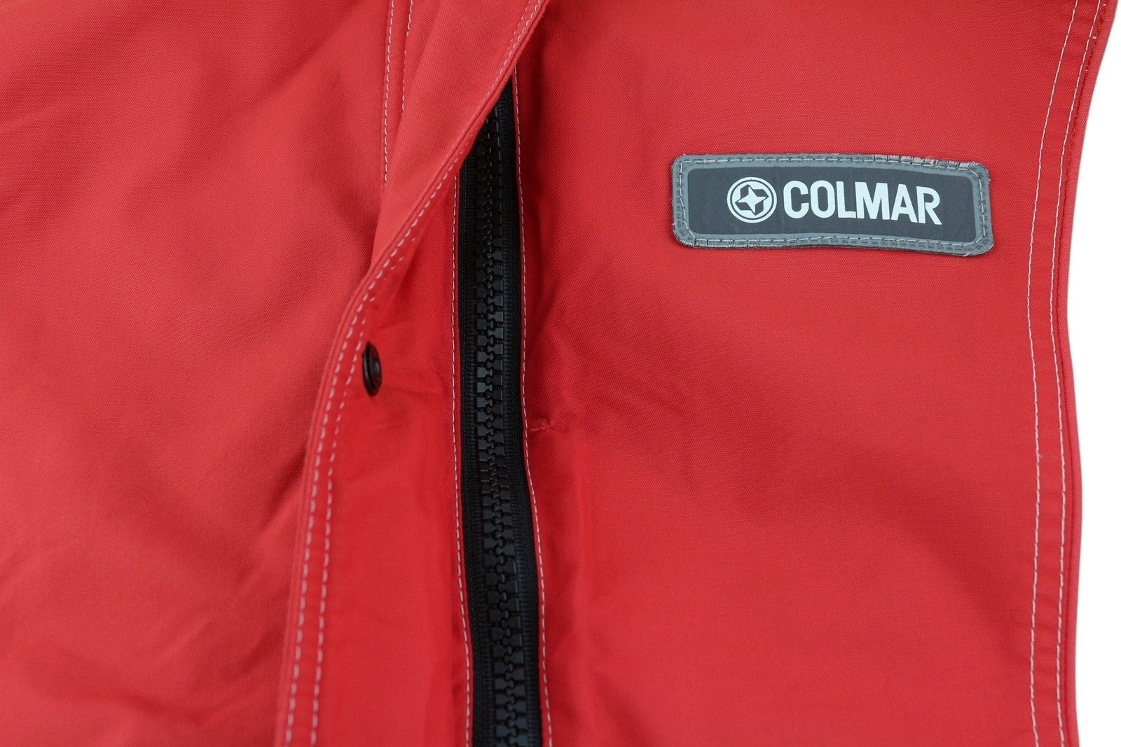 COLMAR Women Jacket 44 Red Vintage Hidden Hood Full Zip Pockets Lightweight