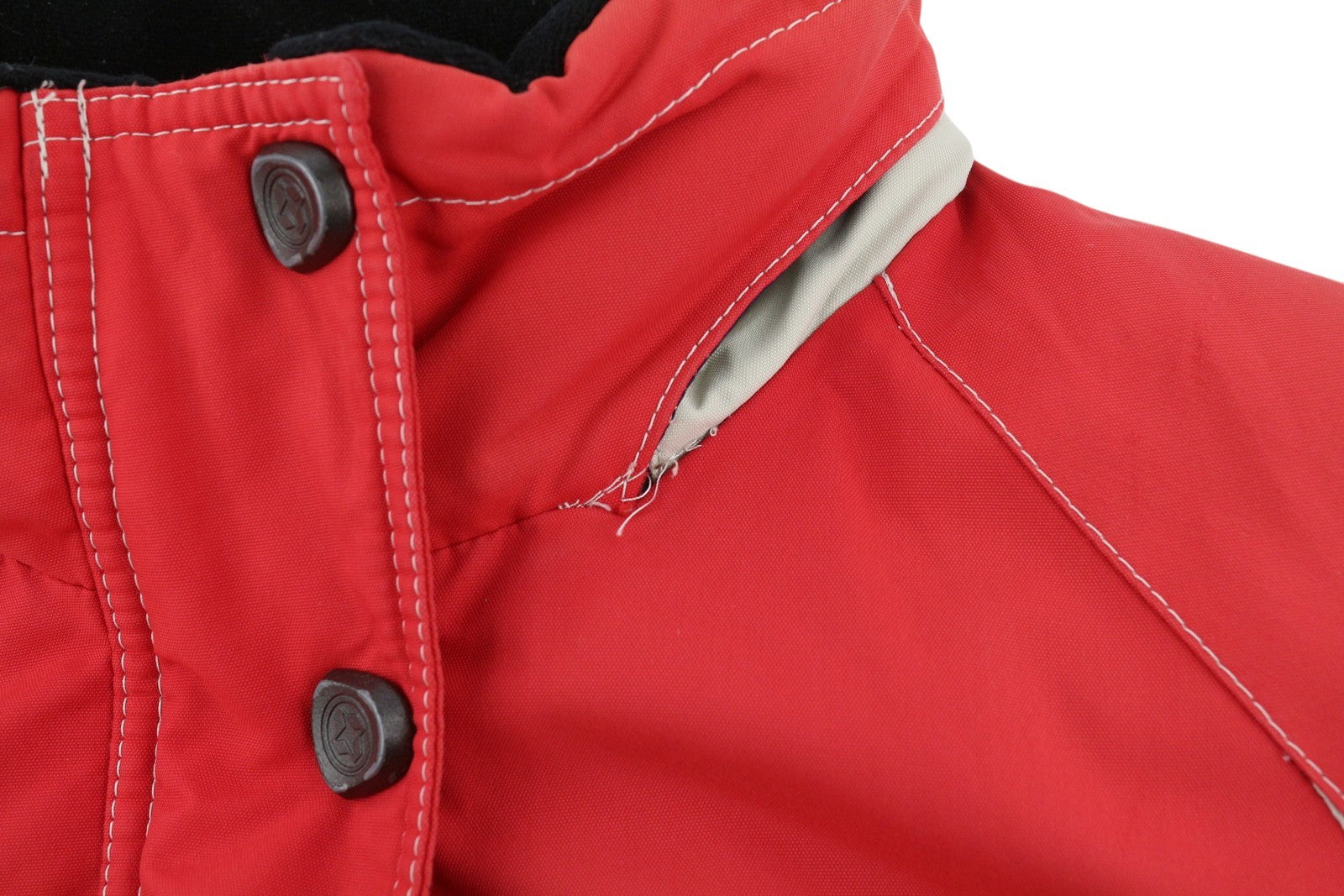 COLMAR Women Jacket 44 Red Vintage Hidden Hood Full Zip Pockets Lightweight