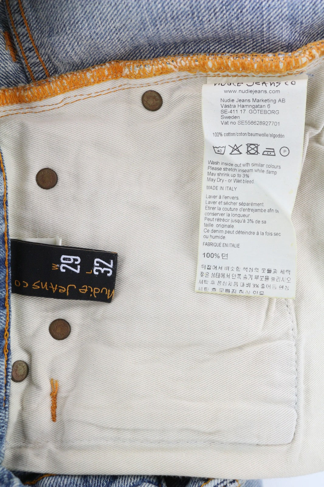 NUDIE JEANS Breezy Britt Women Jeans W29/L32 Used Original Slim Fit Washed Blue