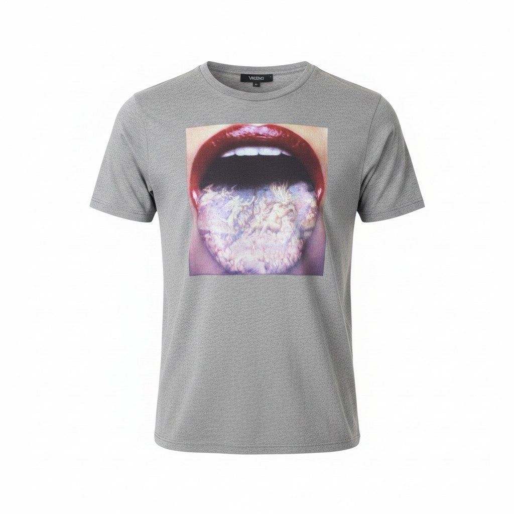 Graues Twill-T-Shirt